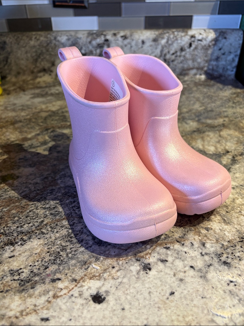 Cat & Jack Light Pink Girls' Pull-On Waterproof Rain Boots